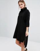 Qed London Roll Neck Sweater Dress - Black