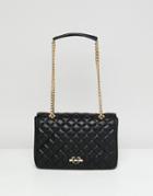 Love Moschino Quilted Shoulder Bag With Gold Starp - Black