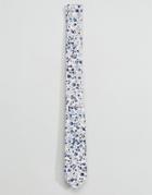 Asos Navy & White Floral Tie - White