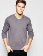 Tommy Hilfiger Sweater With V Neck - Gray