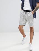 Asos Design Jersey Skinny Shorts In Gray Interest Fabric - Gray
