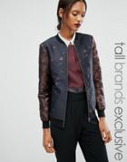 Y.a.s Tall Emma Leopard Jacquard Metallic Bomber - Multi