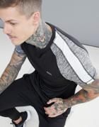 Boohooman Active Color Block T-shirt In Black - Black