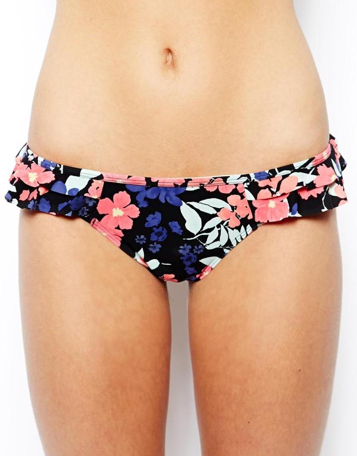 Oysho Floral Frill Bikini Bottom