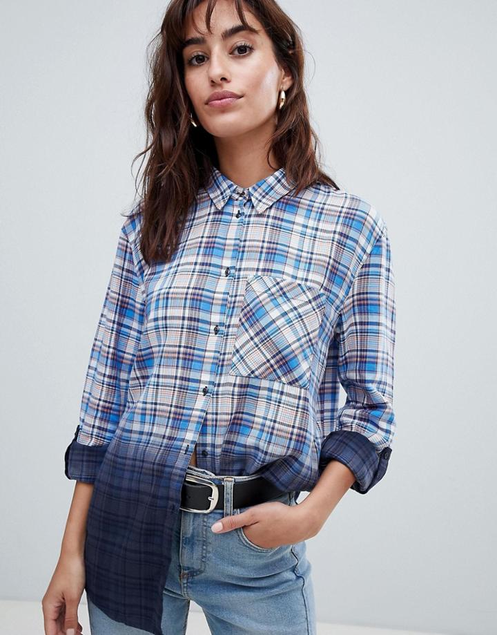 Esprit Ombre Check Shirt - Blue