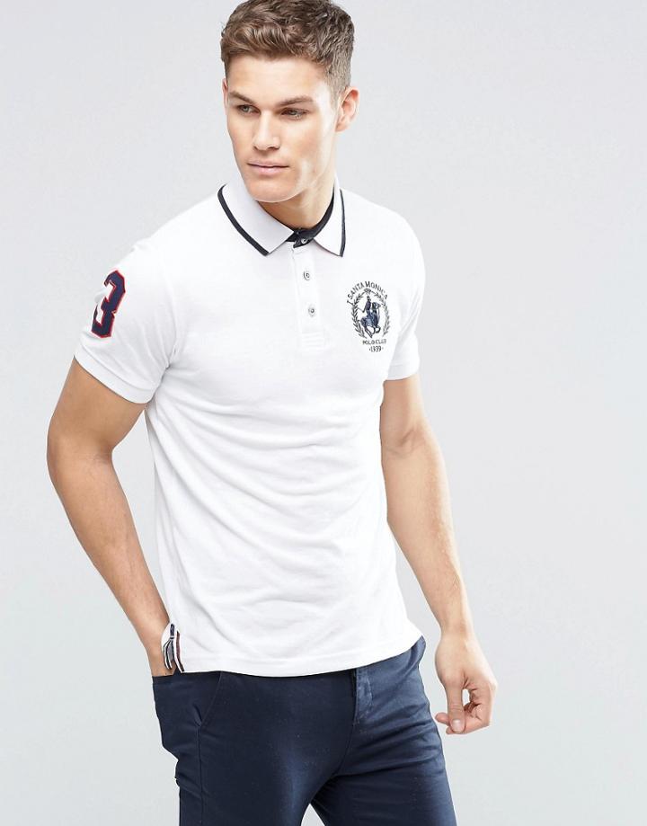 Santa Monica Polo Club Pony Polo Shirt - White