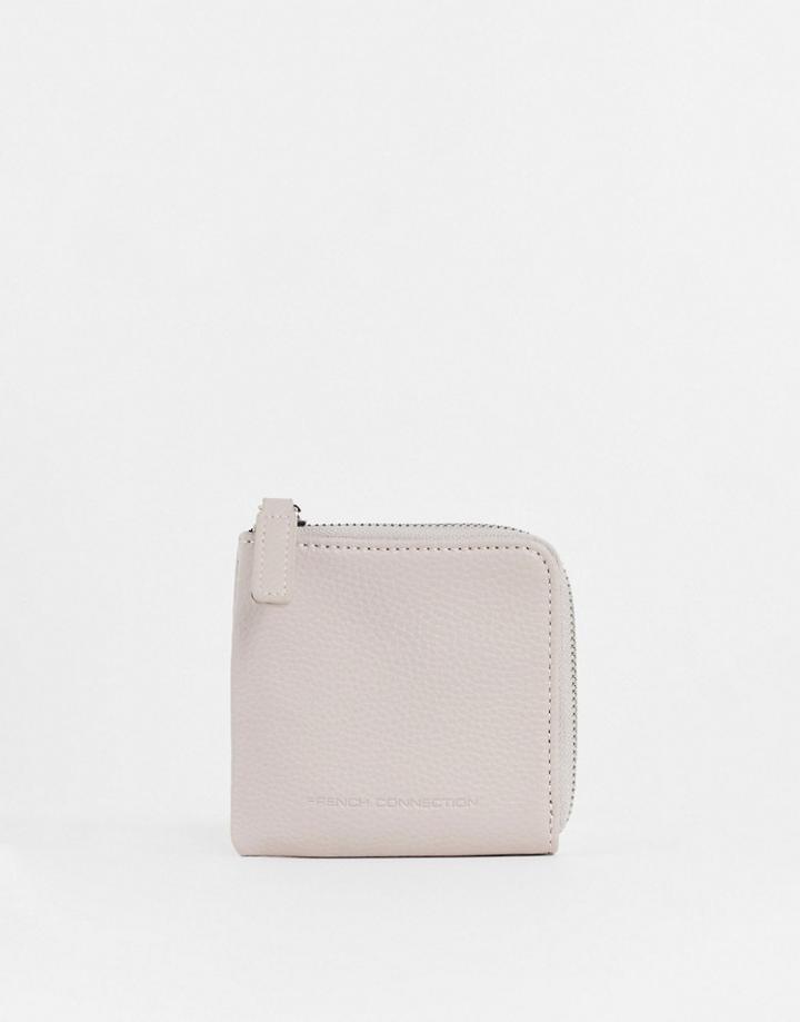 French Connection Zip Around Wallet In Light Pink-orange