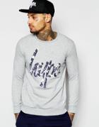 Hype Sweatshirt With Monochrome Print Logo - Gray