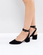 Raid Ransom Black Point Ankle Wrap Heeled Shoes - Black