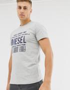 Diesel T-diego-b6 Logo Text Print T-shirt In Gray