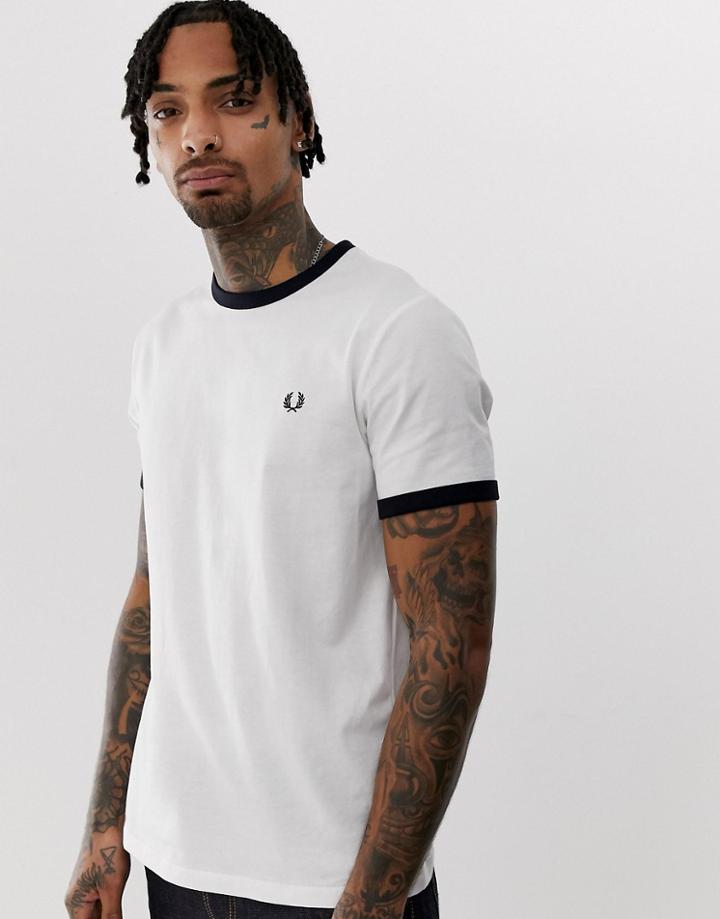 Fred Perry Ringer T-shirt In White