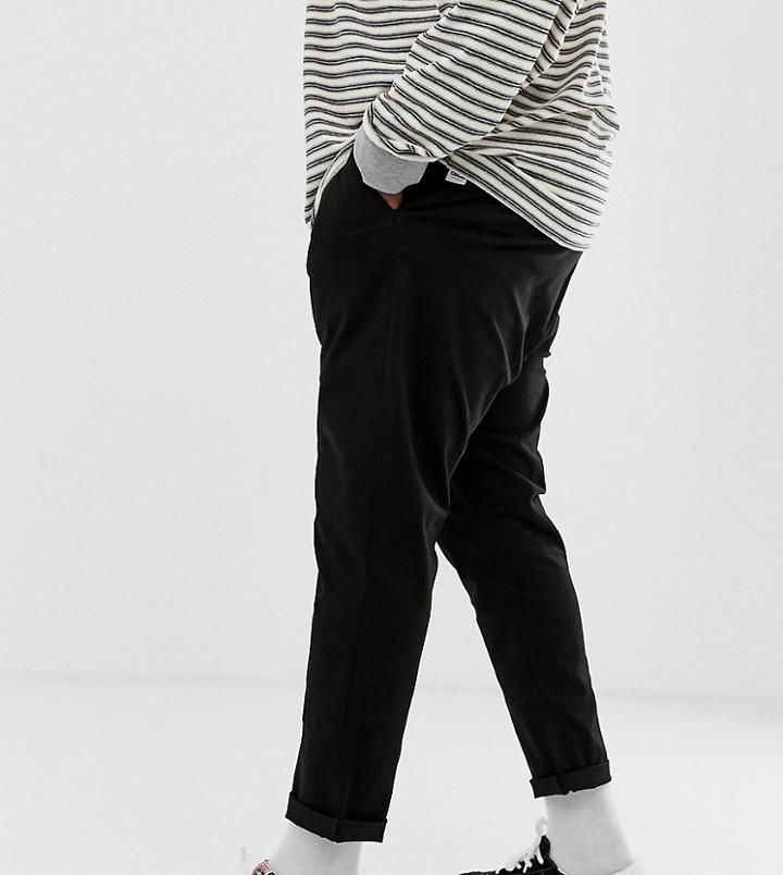 Asos Design Plus Tapered Chinos In Black - Black