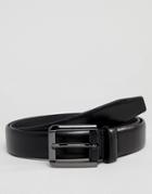 River Island Smart Faux Leather Belt In Black - Black