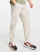 New Look Tapered Cargo Pants In Stone-neutral