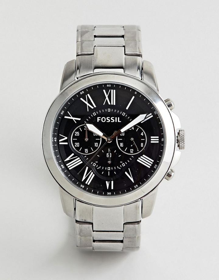 Fossil Fs4736ie Grant Bracelet Watch In Silver - Silver