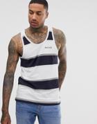 Nicce Tank Top In White Stripe