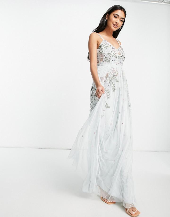 Maya Embellished Maxi Dress In Ice Blue