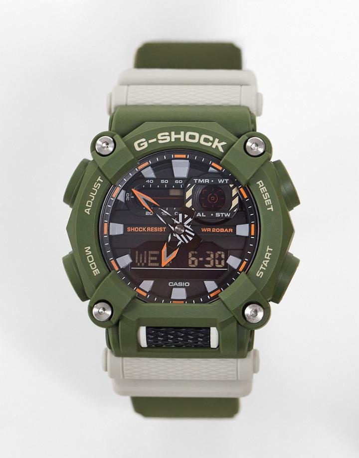 Casio G Shock Unisex Silicone Watch In Green Ga900hc