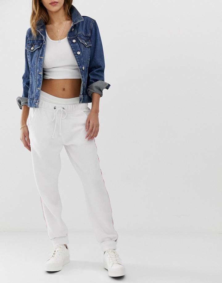 Abercrombie & Fitch Jogger With Rainbow Tape-white