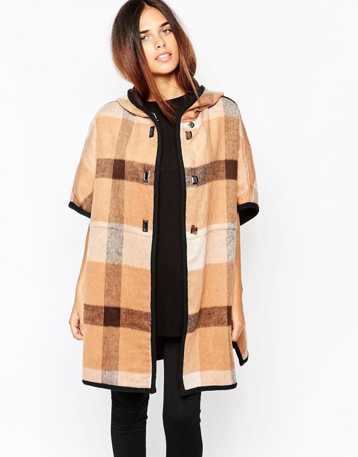 Warehouse Checked Cape - Multi