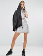 Jaded London Sparkle High Rise Mini Skirt Co-ord - Silver
