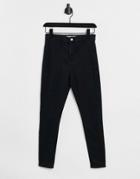 Topshop Joni Recycled Cotton Blend Jean In Black