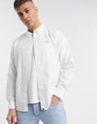 Pretty Green Badge Logo Oxford Shirt In White
