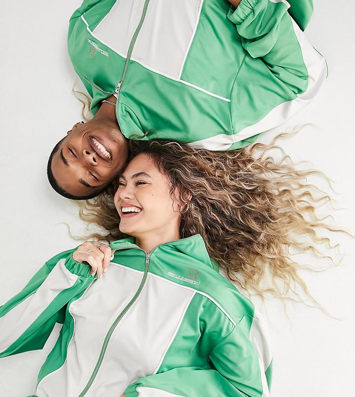 Collusion Unisex Track Jacket In Green - Part Of A Set