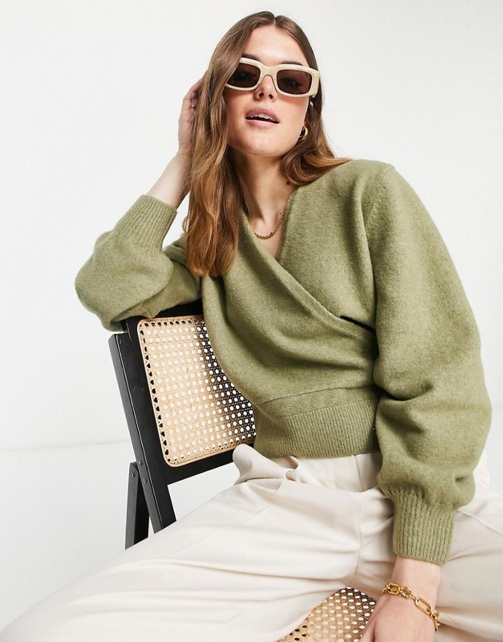 & Other Stories Recycled Polyester Cardigan In Olive-green
