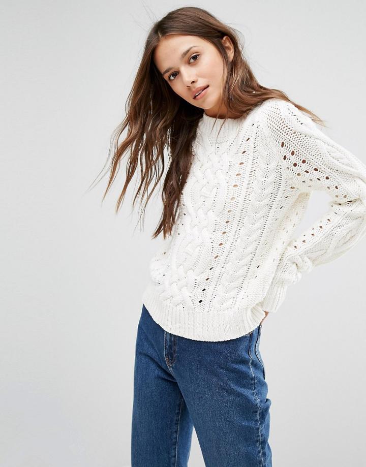 Gestuz Cable Knit Sweater - Cream