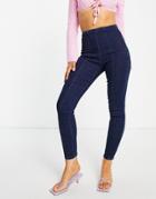 New Look Seam Detail Jeggings In Blue-blues