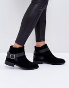 Asos Alexus Suede Slouch Ankle Boots - Black