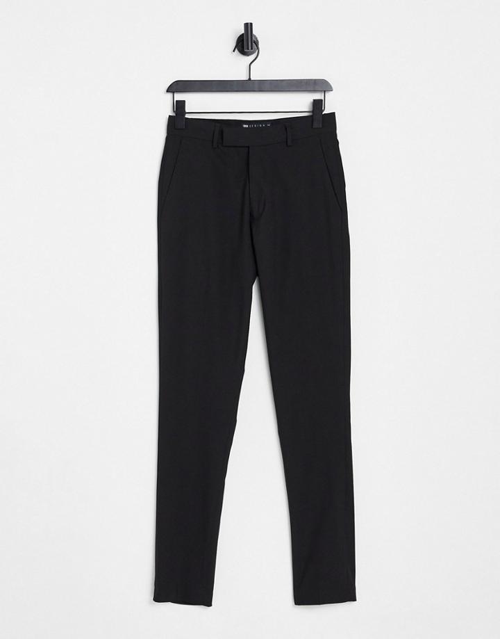 Asos Design Skinny Suit Pants In Light Black