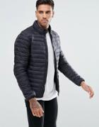 Pull & Bear Quilted Jacket In Black - Black