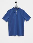 Only & Sons Polo With Zip In Tan-navy