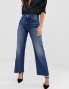 7 For All Mankind Alexa Cropped Jeans With Raw Hem-blue