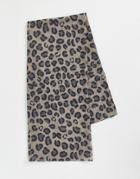 Bolongaro Trevor Leopard Print Casual Scarf In Gray
