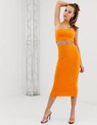 Fashionkilla Bodycon Midaxi Skirt Two-piece In Pastel Orange - Orange