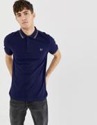 Fred Perry Twin Tipped Polo In Navy - Navy