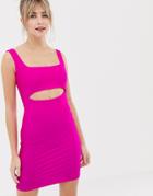 New Look Cut Out Dress In Neon Pink - Pink