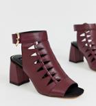River Island Shoe Boots With Cut Out In Burgundy - Red