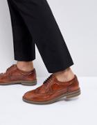 Base London Turner Leather Brogue Shoes In Tan - Tan