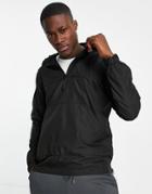 Brave Soul Overhead Half Zip Anorak Jacket In Black