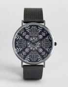 Reclaimed Vintage Paisley Mesh Watch In Black - Black