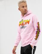 Boohooman Hoodie With Untold Horizon Print In Pink - Pink