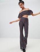 Elsie & Fred Bandeau Top In Glitter Stripe Two-piece - Multi