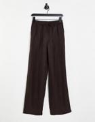 & Other Stories Cupro Linen Pants In Brown - Part Of A Set
