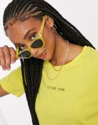Noisy May Future Short Sleeve T-shirt In Yellow