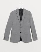 New Look Skinny Suit Jacket In Gray-grey