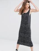 Cheap Monday Shim Stripe Dress - Moon Black